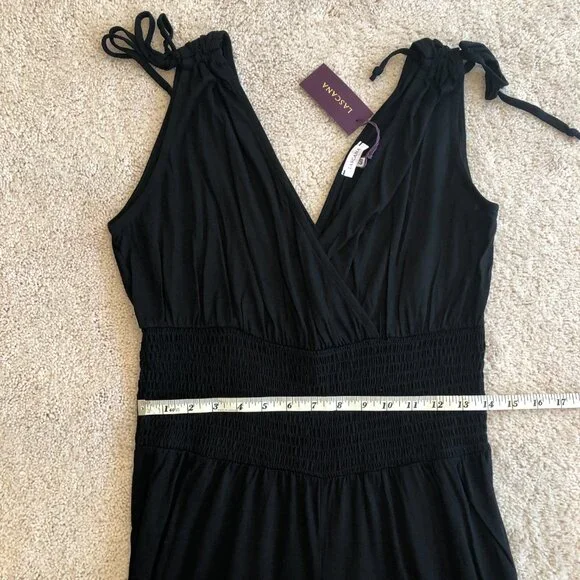 NWT LASCANA Women's Black Tie-Shoulder Jumpsuit - Picture 9 of 11